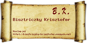 Bisztriczky Krisztofer névjegykártya